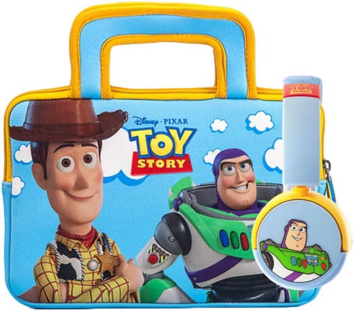 [PG915789M] Pebble Gear PG915789M Toy Story 8" Carry Bag and Headphone Bundle, Made From Easy to Clean Neoprene, Durable Zip, Blue-Yellow | PG915789M