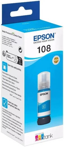 [108C] Epson 108 EcoTank Ink Bottle, 70ml, Cyan | 108C
