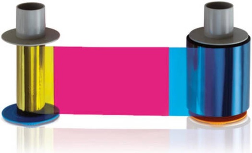 [045230] HID Fargo 045230 YMCKO Ribbon Cartridge with Cleaning Roller for DTC4500e ID Card Printer, Full Color Dye-Sublimation Print Ribbon, 700 Images Yield, High Quality Secure ID Card Printing | 045230