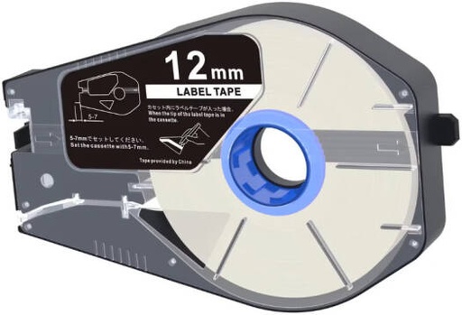 [Canon12mm-Silver] Canon Label Tape Cassette, Width 12mm for Canon MK-3000 & MK-5000, White | Canon12mm-Silver