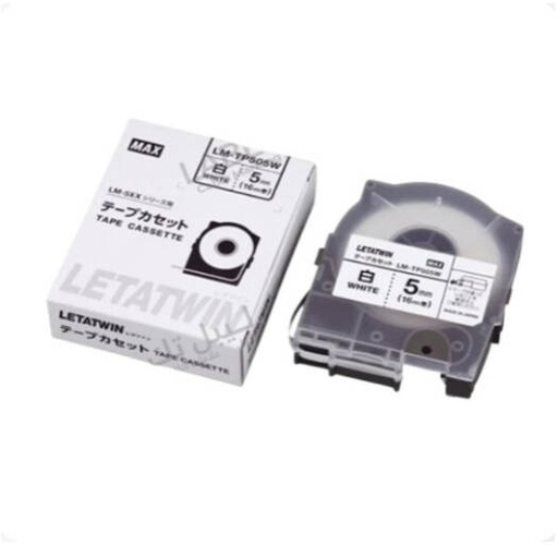 [Max5mm-White] Max Letatwin Label Tape Cassette, Width 5mm for LM-550A Label Printer, White | Max5mm-White