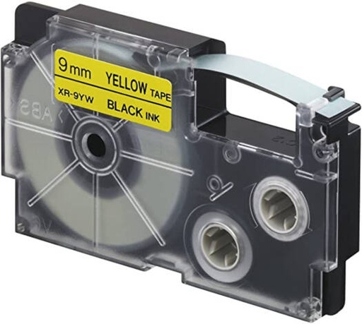 [XR-9YW1] Casio XR-9YW1 9mm Black on Yellow Label Tape, 8m Durable Label Printer Cartridge, Compatible with Casio KL- Series Printers, Easy Organizing Labels | XR-9YW1