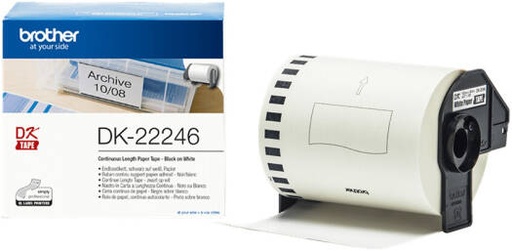 [DK-22246] Brother DK-22246 Continuous Paper Label Roll, Black on White, 103mm Width and 30m Long, High-Quality Genuine Brother Label Roll | DK-22246