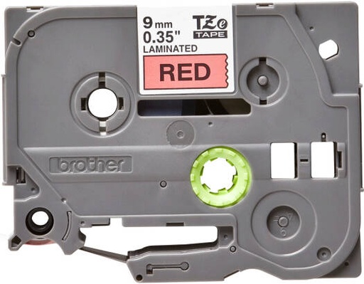 [TZe-421] Brother TZe-421 9mm Black on Red Laminated Tape, 9mm (W) x 8m (L), Laminated, Brother Genuine Supplies | TZe-421
