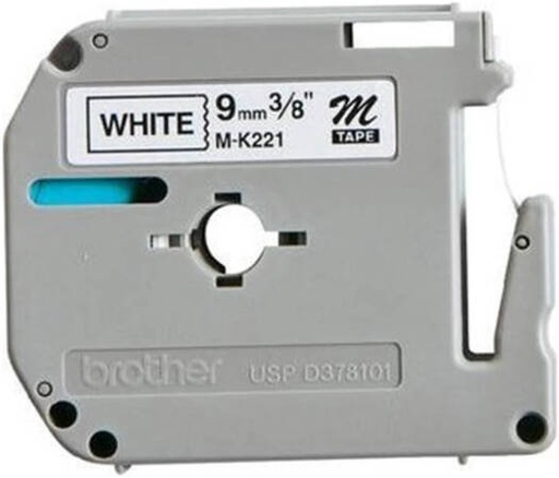 [MK221] BROTHER MK221 9mm Black On White MK Tape, 9mm Width, 8m Length, Durable Label, White | MK221