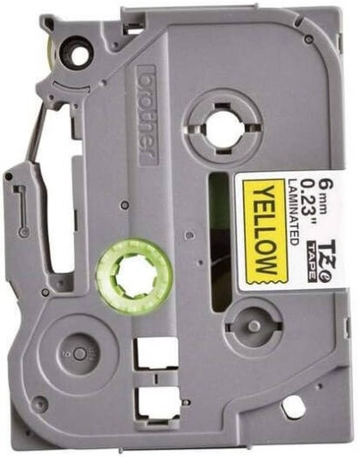 [TZe-611] Brother TZe-611 Tape Cassette, Black on Yellow Label Tape, 6mm Width, 8M Length, Laminated | TZe-611