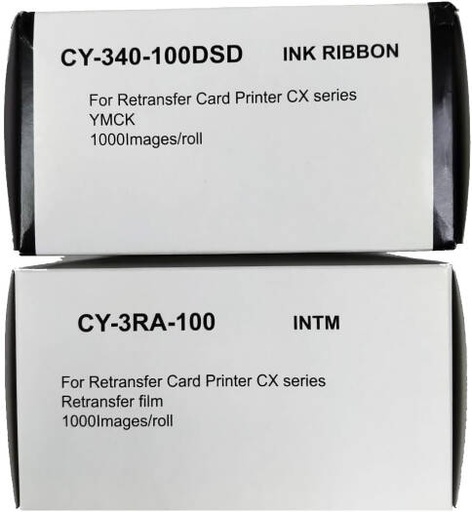 [CY-340-100DSD / CY-3RA-100] DNP CX-D80 SD Re-Transfer Ribbon And Film Set, 1x Re-Transfer YMCK Colour Ribbon (1000 Images), 1x Re-Transfer Film (1000 Images) | CY-340-100DSD / CY-3RA-100