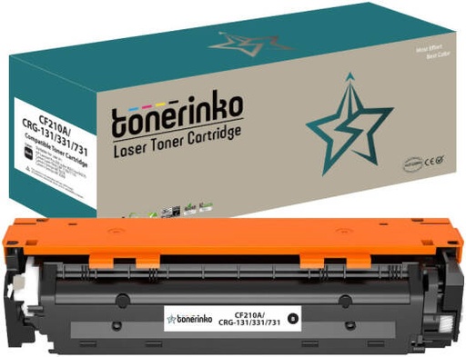 [CF210A] Tonerinko Compatible Toner Cartridge, For HP 131A CF210A CF211A CF212A CF213A, HP LaserJet Pro 200 Color M251nw, M251n, M276nw, M276n Printers (Black CF210A, CRG-131/331/731) | CF210A