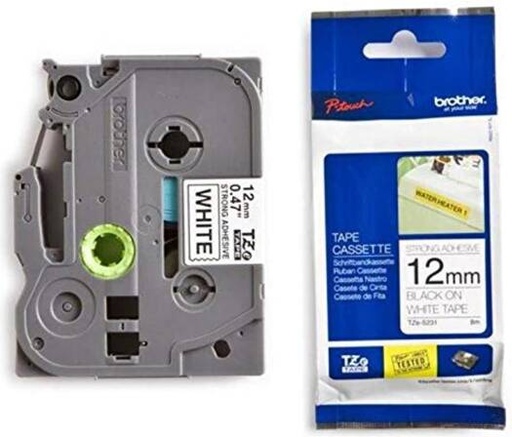 [brother-p-touch-tze-s231-label-tape-12mm-x-8m-black-on-white] Brother P-Touch TZE S231 Label Tape (12mm x 8m, Black On White)
