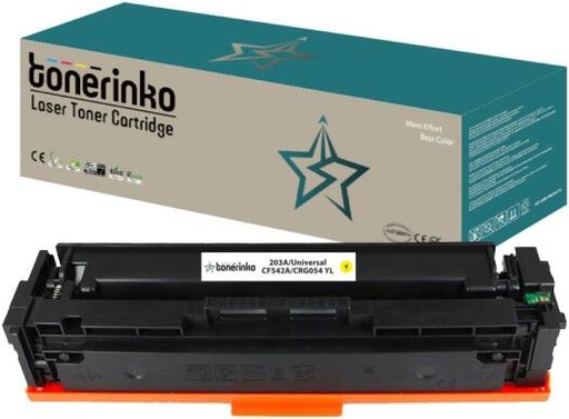 [CRG054 YL] Tonerinko Premium Replacement Toner Cartridge Compatible With HP 203A CF540A & 203X CF540X, For HP LaserJet Pro MFP M281fdw, M254dw, M280nw (Yellow 203A/Universal, CF542A/CRG054 YL) | CRG054 YL