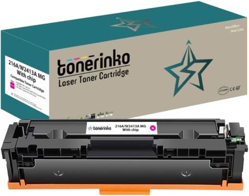 [W2413A MG] Tonerinko Premium Replacement Toner Cartridge Compatible With HP Color LaserJet Pro M155a, MFP M182n, MFP M183fw, W2413A Magenta (Magenta 216A/W2413A MG With Chip) | W2413A MG