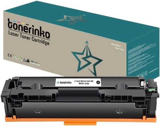 [W2410A BK] Tonerinko Premium Replacement Toner Cartridge Compatible With HP Color LaserJet Pro M155a, MFP M182n, MFP M183fw, W2410A Black (Black 216A/W2410A BK With Chip) | W2410A BK