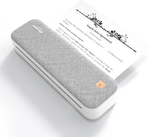 [A40] PeriPage A40 Portable Thermal Printer, 203dpi/304dpi Interface, 2600 mAh Battery, Thermal Paper Print Media, Wireless Inkless, Bluetooth Mobile Travel, Compatible with Android and iOS, Gray | A40