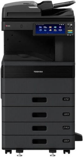 [E-STUDIO2521AC] Toshiba E-STUDIO2521AC Multifunction Printer, 25 PPM Print Speed, Up to 73 IPM Scan Speed, 10.1" Color WSVGA Touch Screen Tilting Display, 350-2900 Paper Capacity, Black | E-STUDIO2521AC