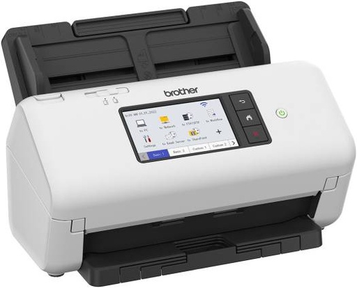 [5WDE0800173] Brother ADS-4700W Professional Wireless Desktop Scanner, 40ppm Simplex/80ipm Duplex Scanning, 600x600dpi Resolution, 4.3" Touchscreen, 80-Page ADF, USB/Wi-Fi & Ethernet, White | 5WDE0800173