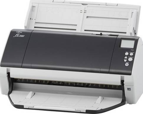[PA03710-B001] RICOH FI-7480 Image Scanner, 80 ppm Scanning Speed, USB 3.0 Interface, LCD Panel, 100 Page Feeder Capacity, 1D / 2D Barcode, 6000 Pages Scan Volume, Patch Code Separation, White/Black | PA03710-B001