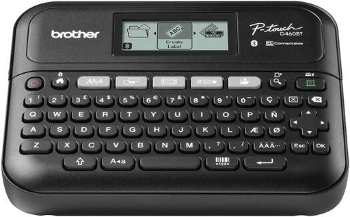 [Highly durable labels up to 18mm wide, UK Plug] Brother PT-D460BT Versatile Desktop Label Printer | P-Touch Desktop Labeller | QWERTY Keyboard | Highly durable labels up to 18mm wide, UK Plug