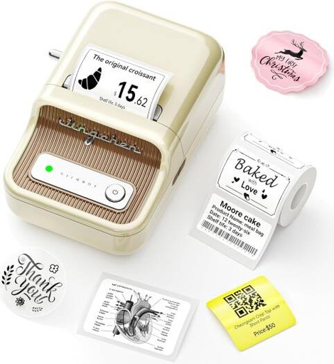 [B21-W] NIIMBOT B21 Label Maker, 2 Inch Portable Thermal Label Printer, Label Maker Machine with Tape, Compatible with Android, iOS & PC, White | B21-W