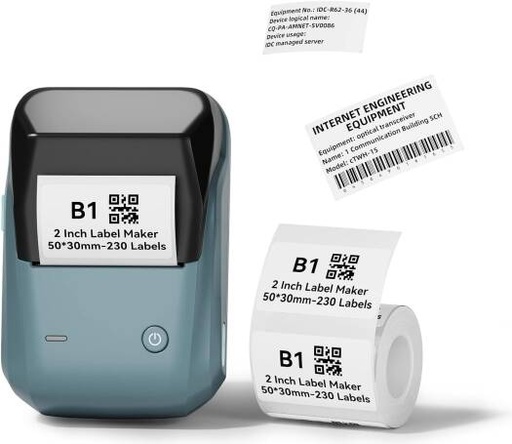 [label-makers-b1-portable-bluetooth-label-maker-with-tape-new-2-inch-thermal-label-printer-for-barcode-clothing-address-mailing-compatible-with-smartphone-computer-with-1pack-5030mm-label] Label Makers B1 Portable Bluetooth Label Maker with Tape, New 2 Inch Thermal Label Printer for Barcode, Clothing, Address, Mailing, Compatible with Smartphone & Computer, with 1pack 5030mm Label