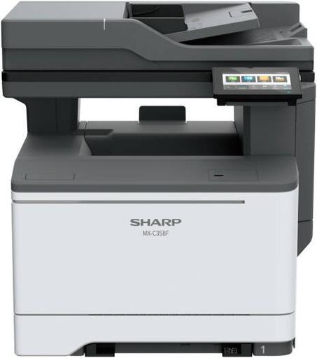 [MX-C358F] Sharp MX-C358F Multifunction Printer, 4.3" Colour LCD Touchscreen, 1200 x 1200 DPI Resolution, 33 Colour, 33 B/W PPM Print Speed, Max 2001 Sheets Paper Capacity, Gray | MX-C358F