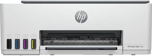 [1F3Y2A] HP Smart Tank 580 All-in-One Printer, 33 Segments + 1.2" iCON LCD Display, 12ppm Black & 5ppm Color Print Speed, Up to 1200dpi Resolution, 10cpm Black & 2cpm Color Copy Speed, White | 1F3Y2A