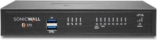 [02-SSC-6819] SonicWall TZ370 TotalSecure Firewall, 8x1GbE Interfaces, 3Gbps Firewall Throughput, IPS, DPI SSL, VPN Support, Advanced Edition 1YR | 02-SSC-6819