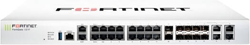[FG-101F-BDL-950-36] Fortinet FG-101F Firewall, x21 RJ-45 Network Ports, 10 Gigabit Ethernet, 1U Rack-Mountable, 10 Expansion Slot, 8x SFP Slots, x2 SFP+ Slots, USB, White | FG-101F-BDL-950-36