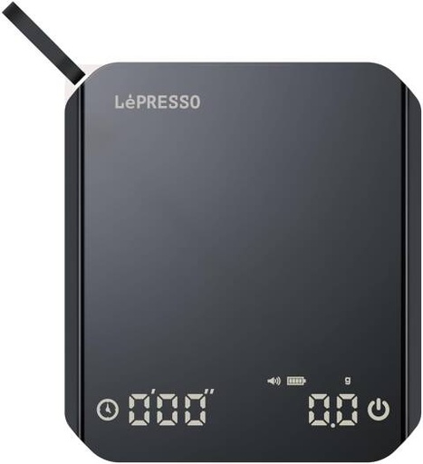 [LPMDCSTBK] LePresso Digital Coffee Scale with Timer & Tare, Precision Espresso Scale, Non-Slip Platform, Auto Shut-Off, 800mAh Rechargeable Battery, 10-Hour Use, Black | LPMDCSTBK