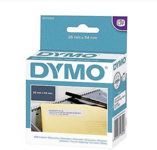 [11352] Dymo Return Address Labels, White Paper, 54 x 25 mm, 500 Labels/Roll | 11352