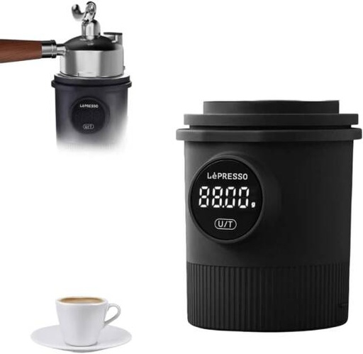 [lepresso-dosing-cup-scale-500g-850mah-rechargeable-battery-compatible-with-58mm-portafilter-g-oz-ml-unit-options-0-1g-precision-stainless-steel-cup-intelligent-sensor-scale-lpcffm0044bk-black] LePresso Dosing cup scale 500g, 850mAh Rechargeable Battery, Compatible with 58mm Portafilter, g/oz/mL Unit Options, 0.1g Precision,Stainless Steel Cup, Intelligent Sensor Scale LPCFFM0044BK Black