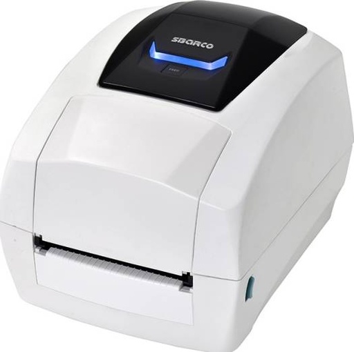 [T4ES] Sbarco T4ES Desktop Thermal Transfer Label Printer, 203 DPI 8 dots/mm Resolution, Up to 5 IPS Print Speed, Moveable Reflective Sensor, Cover Open Sensor, Ribbon Sensor, White | T4ES