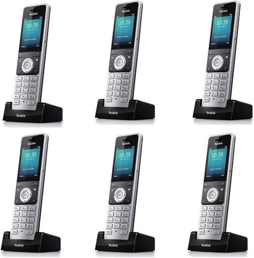 [W56H] Yealink W56H Wireless DECT Handset, HD Voice IP Cordless Phone, 2.4″ Color Display, 30h Talk Time, 400h Standby, Compatible with W60B/W70B Base, 6-Pack | W56H