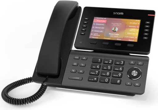 [D865] Snom D865 Desk Phone, 5" TFT Colour 1280 x 720 Pixels Resolution Display, 10 Programmable Function Keys, 2x USB 2.0 High Speed Connection, Dual-Band Wi-Fi & Integrated BT 5.0, Black | D865