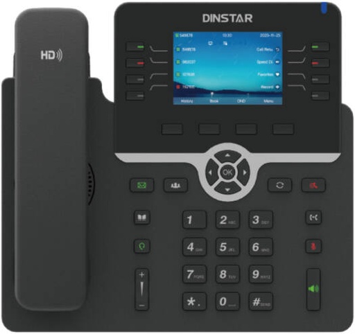 [C64GP] Dinstar C64GP IP Phone, HD Voice SIP Desk Phone, 3.5″ Color LCD, PoE Support, Dual Gigabit Ports, Bluetooth/Wi Fi Ready, Programmable Keys & Easy Setup, Black | C64GP