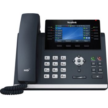 [SIP-T46U] Yealink T46U IP Phone, 16 VoIP Accounts. 4.3-Inch Color Display, Dual USB 2.0, Dual-Port Gigabit Ethernet, 802.3af PoE, Power Adapter Not Included | SIP-T46U