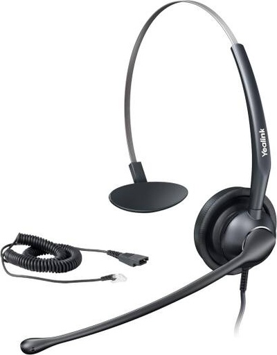 [YHS34] YEALINK YHS34 MONO, Wired Headset with QD to RJ Port, Ultra Lightweight Design, High-Quality Audio Experience | YHS34