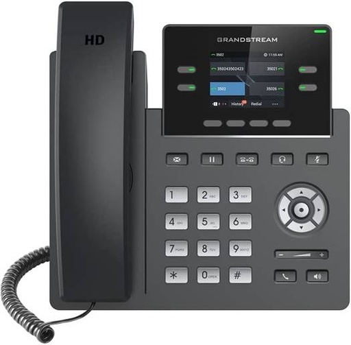 [GRP2612W] Grandstream Carrier-Grade 2-line IP Phone, Built-in Dual-band Wi-Fi Support, Up to1000 Mbps Gigabit Ethernet Ports with Integrated PoE, Cdecs G.722 and Opus, Gray | GRP2612W