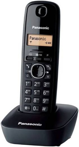 [KX-TG1611] Panasonic KX-TG1611 DECT Cordless Telephone, Caller ID Wall Mountable, 17 hrs talking time, Black | KX-TG1611
