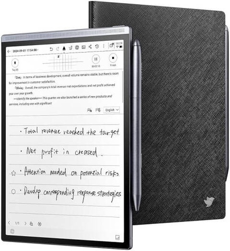 [199284135758] iFLYTEK AINOTE Air 2, With Black Folio Case, 8.2-inch AI Note-Taking Tablet Writing Paper Tablets Digital Notebook with Pen, Voice-to-Text Transcription Star Grey | 199284135758