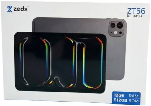 [ZT56] ZEDX ZT56 Tablet, 10.1" 800 x 1280 Display, Octa-Core Processor, 12GB RAM, 512GB ROM, Bluetooth & Wi-Fi Connectivity, Android 15, Grey | ZT56