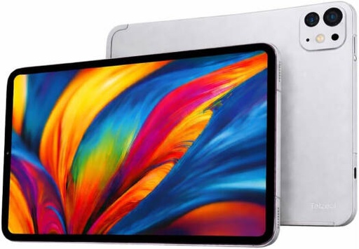 [P201] Telzeal P201 11-Inch Tablet, 12GB RAM + 512GB ROM, 10000mAh Battery, Dual SIM, 8MP+13MP Camera, Android 13, with Keyboard, Mouse & Accessories, Silver | P201