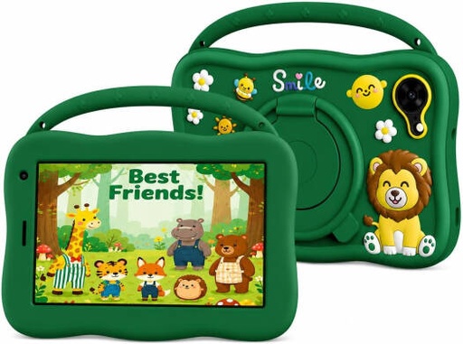 [TAB76] Oteeto TAB76 Tablet, 7 Inch HD IPS Display, MediaTek Quad-Core Processor, 6GB RAM, 256GB Storage, 4000mAh Battery, EVA Shockproof Case, WiFi Learning Tablet for Kids, Green | TAB76
