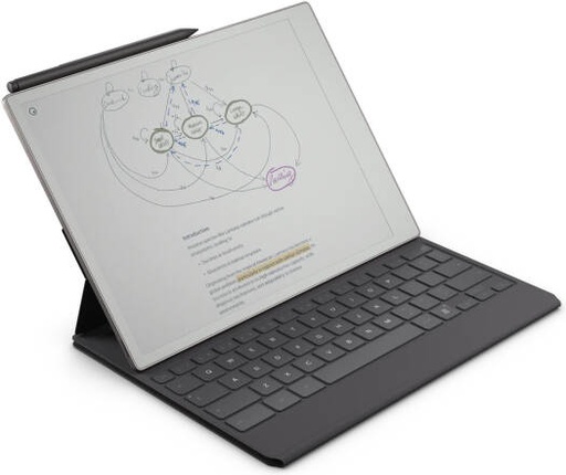 [7090045250488] reMarkable Paper Pro Tablet, Canvas Color 11.8" Display, 64GB Storage, Handwriting to Text, 5030mAh Battery, Marker Plus Pen w/ Eraser, Type Folio Cover Mosaic Weave, Basalt | 7090045250488