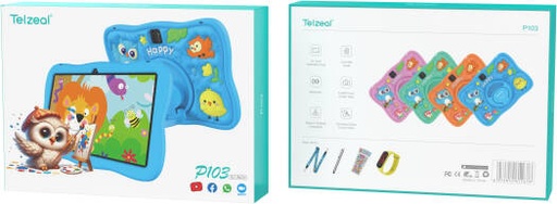 [P103] Telzeal P103 Kids Tablet PC, 10.1" 1280x800 Display, 4GB RAM, 128GB ROM, 5.0MP Front & 8.0MP Rear Camera, Dual Sim Card, Android 13, 8000mAh Battery, Pink | P103