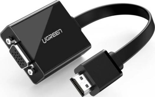 [40248 - x00109ay8b] UGREEN Active HDMI to VGA Adapter Converter with 3.5mm Audio Jack up to 1080P Compatible for PC, Laptop, Ultrabook, Raspberry Pi, Chromebook - Black | 40248 - x00109ay8b