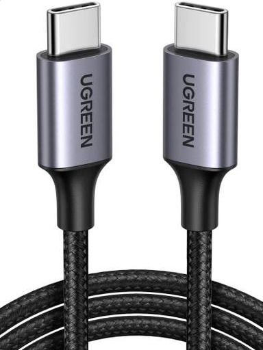[50152] UGREEN USB C to USB C Cable, 480Mbps Data Transfer Rate, Max 20V 3A Power Output, PD 60W Power Delivery, Nylon Woven Cable, 2m Cable Length, Wide Compatibility, Black | 50152