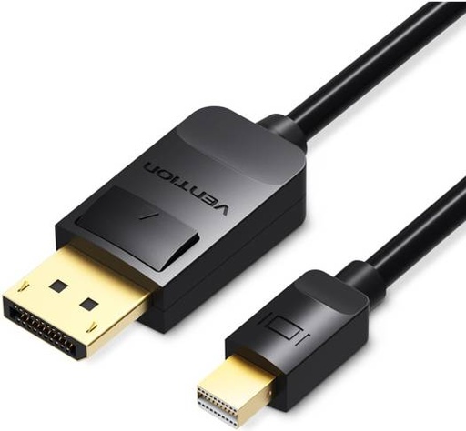 [HAABI] Vention Mini DisplayPort to DisplayPort Cable. 4K Resolution Feast, 21.6 Gigabits, Multiple Shield for High End, Resistant to Bending, Universal Compatibility, 3 Meter, Black | HAABI