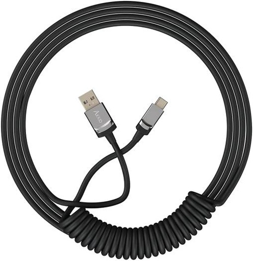 [akko-usb-a-to-usb-c-coiled-cable-4-pins-aviator-easy-installation-super-convenient-length-high-performance-quality-type-c-interface-usb-2-0-compatible-black] Akko USB-A to USB-C Coiled Cable, 4 Pins Aviator & Easy Installation, Super Convenient Length, High Performance Quality, Type C Interface, USB 2.0 Compatible, Black |