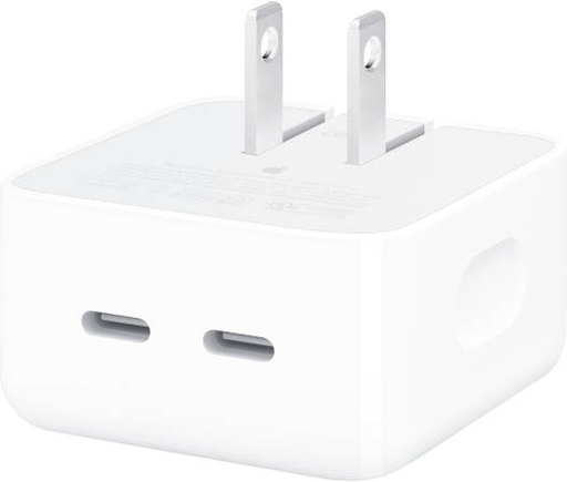 [MNWM3AM/A] Apple 35W Dual USB Type-C Port Compact Power Adapter, 2 x USB Type-C Female Ports, For MacBook Air, White | MNWM3AM/A