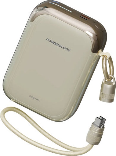 [PPBCHA104BG] Powerology Bahamas 20000mAh Power Bank, Fast Charge Portable Charger, Beige | PPBCHA104BG